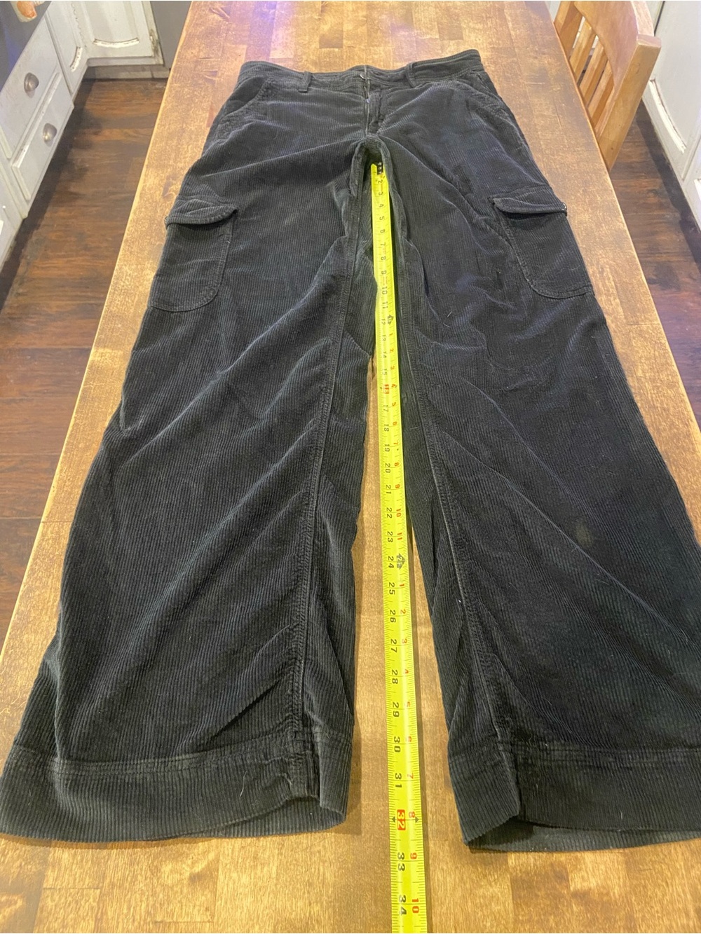 American Eagle Outfitters Black charcoal Corduroy Cargo Pants